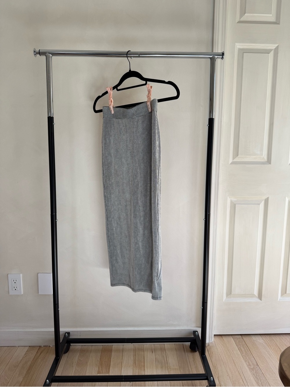 silence + noise Light Heather Gray Maxi Knit Skirt